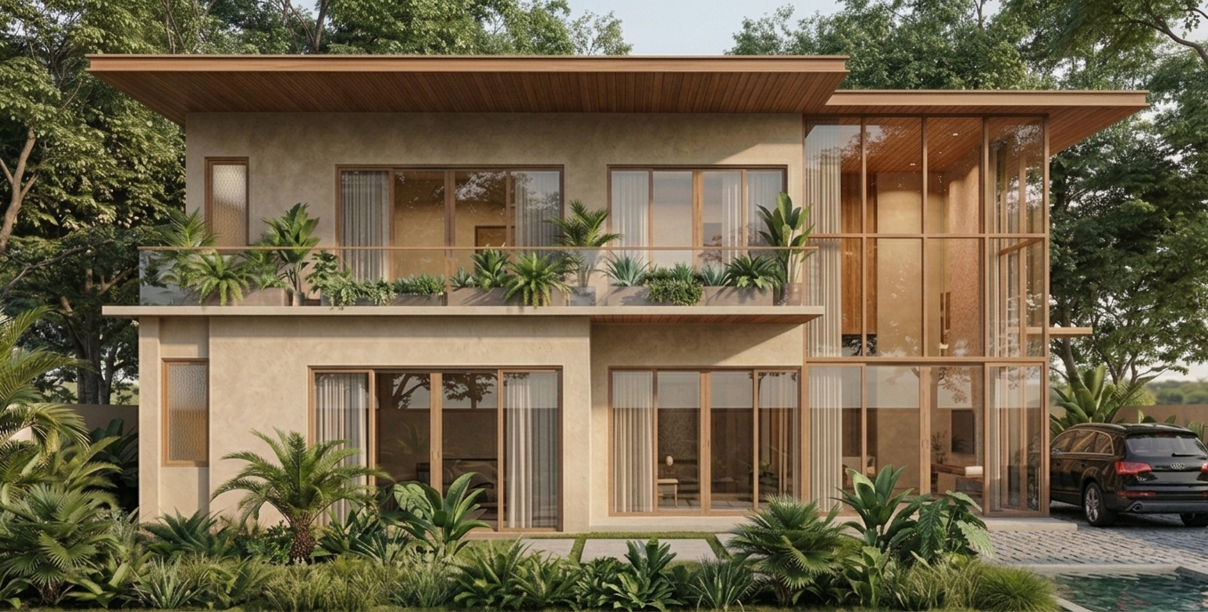 Sainik Farm Villa courtyard and garden design